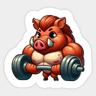 Cute Muscular Boar Sticker